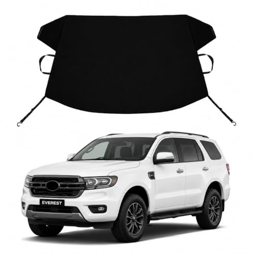 Image of Everest Custom Windshield Cover for Ice and Snow for-d Everest Heavy Duty 600D Oxford Fabric Windshield Protector Fit Waterproof Frost Snow Cover Winter Car Accessories