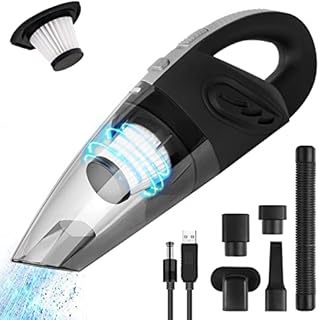 URAQT Handheld Vacuums, 9000 Pa Portable Handheld Hoover, 120W USB Rechargeable Car Vacuum Cleaner Cordless, Powerful Suction for Pet Hair, Home and Car, 3 H Fast Charging, Up to 35 Mins Runtime