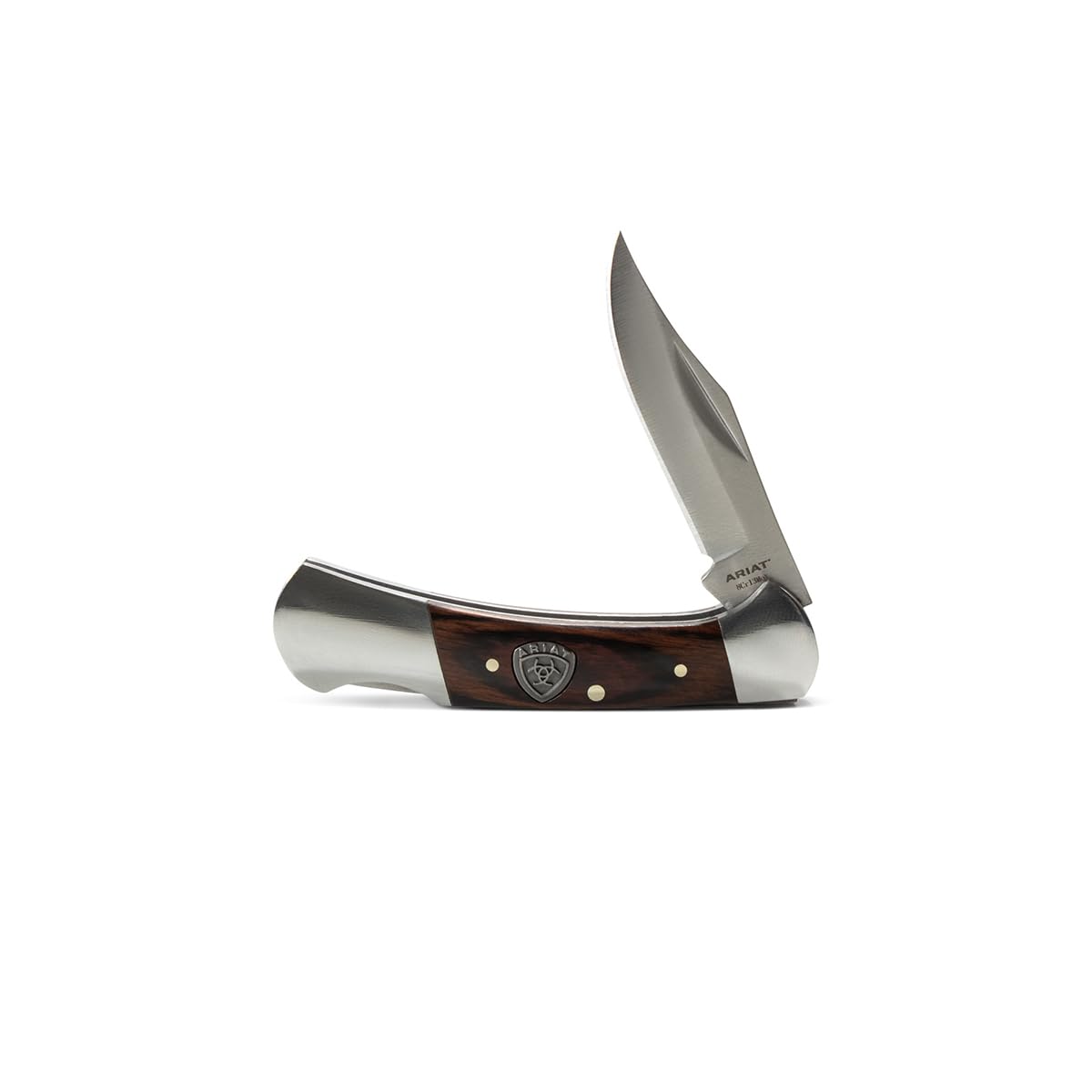 ARIAT Lockback Folding Knife, Wood Handle, 3" (Compact)