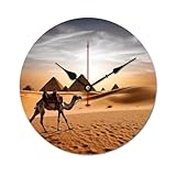 Matériau de qualité supérieure : l'horloge murale ronde Camel Desert est fabriquée à partir de bois de haute qualité, facile à accrocher et durable. Veuillez noter que cette horloge murale non échelle ne comprend pas de cadre ni de couvercle.