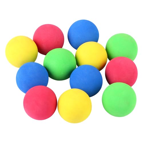MIDELONG Soft Foam Balls 1.57 Inches in Diameter Lightweight Mini Balls Assorted Colors Sponge Balls for Birthday Festival Holiday Party Supplies Pack of 12