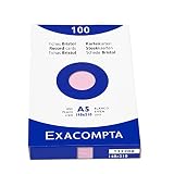 Exacompta - Réf. 13338B - Étui de 100 fiches bristol unies non perforées - format 148 x 210 mm - compatibles avec imprimante jet d'encre, laser et photocopieur - couleur rose