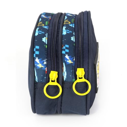 Luxcel, Estojo Escolar Duplo Compartimento Sonic Hedgehog Azul