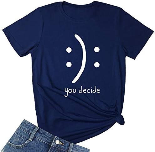 BLACKMYTH Women's T-Shirts Cotton Funny Graphic Design Casual Short Sleeve Top Tees