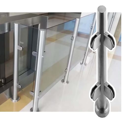 Kit de sujeción para Postes de barandilla Redondos, Apto para barandillas Interiores/Exteriores, tabiques, pasamanos de escaleras, Jardines, terrazas y áticos, de 85 cm de Altura, Incluye he