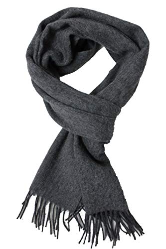 Écharpe en laine anthracite contre le froid écharpe tissée homme douce 180 cm