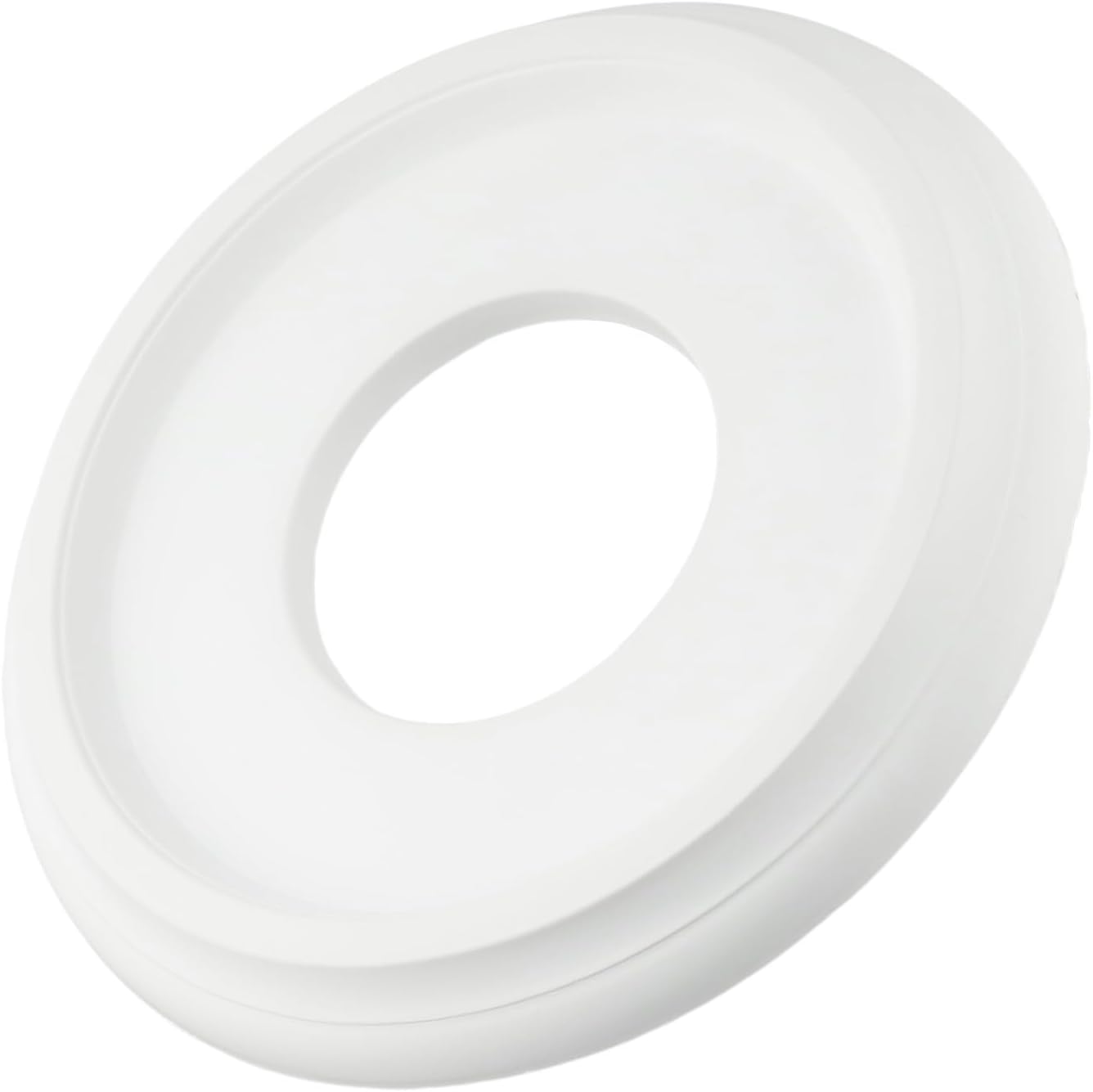 White PU Ceiling Medallion for Light Fixtures, 25cm Outer Diameter Decorative Cover Plate for Ceiling Fans and Chandeliers, Moisture-Proof Round Canopy with Exquisite Craftsmanship