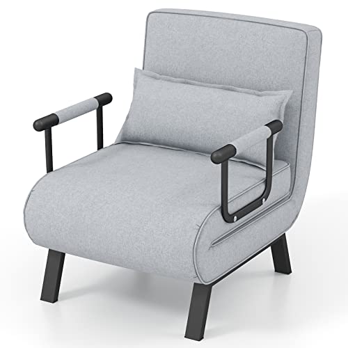 RELAX4LIFE 4 en 1 Sillón Relax Reclinable en 6 Posiciones 0-85°, Sofá Cama Plegable con Patas...