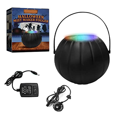 Fog Maker Halloween Halloween Witch Cauldron Fog Machine Fog Maker LED Mist Maker Spray Decoration for Halloween Party (A) miniatura 1