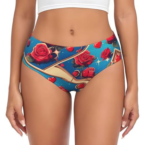 BLWSLC Spliced ​​​Rosebuds Slip imprimé pour femme, taille basse sans couture, XS à 4XL, s'adapte à tous les types de corps, Noir , L