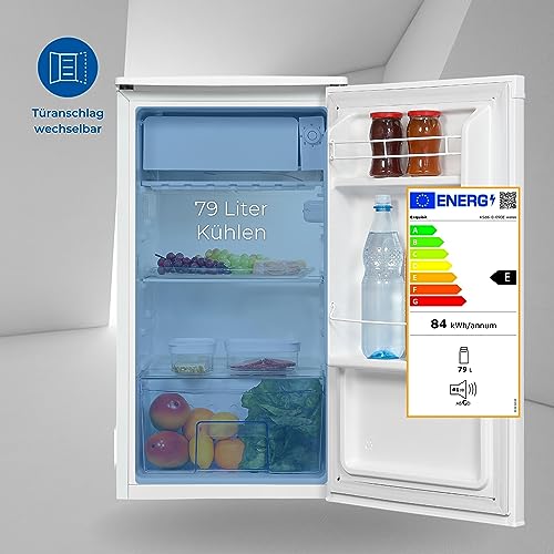 Exquisit Koelkast KS86-0-090E wit | 79 L volume | ijsvak | koelkast zonder vriesvak vrijstaand | LED | kleine koelkast 45 cm breedte - Image 3