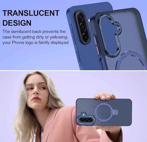 Hensione for Galaxy A17 5G Case,[Compatible with MagSafe][Invisible Magnetic Stand Ring Holder],Slim Shockproof Translucent Matte Back Cover for Samsung Galaxy A17 5G 6.7",Blue - image 9
