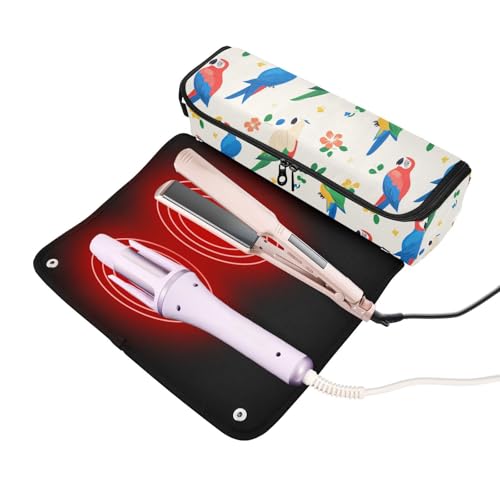 Bolsa organizadora de viaje para herramientas de cabello Funny Parrots, resistente al calor y al agua miniatura 2