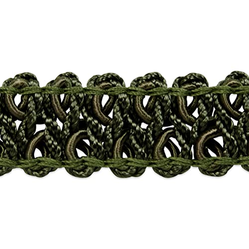 Trims By The Yard Alice Classic Woven Braid Hunter Green | (10 Yard Cut) Trim #TOP1