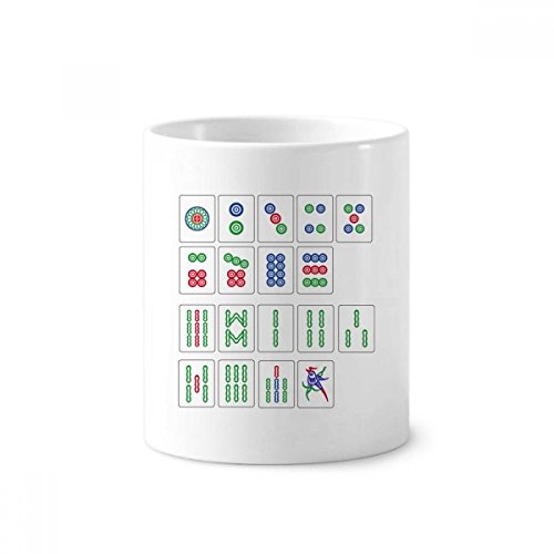 Mahjong tasse céramique anti-renversement pour pinceaux et crayons