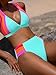 popvil High Waisted Bikini Sets for Women Color Block Two Piece Neon Swimsuits Crisscross Back Bathing Suit 2026