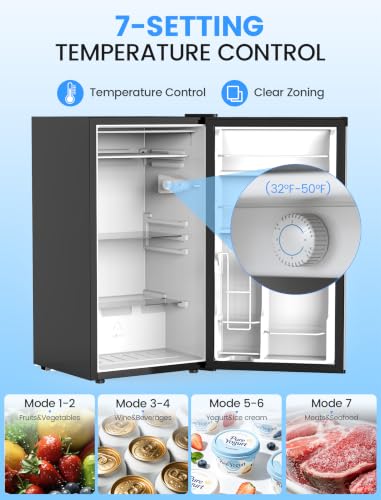 Image of COWSAR 3.1 Cu.ft Mini Dorm Fridge for Bedroom Apartment Office, Silver