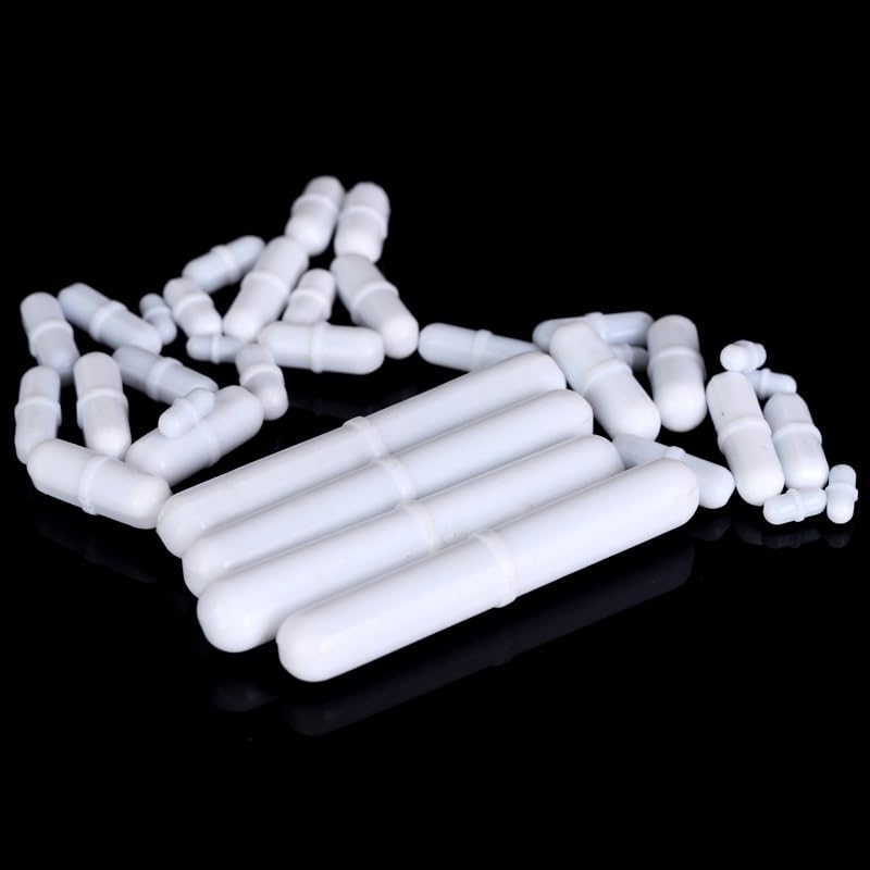 Agitador magnético de PTFE de 10 Uds., varillas agitadoras de politetrafluoroetileno en forma for uso en laboratorio(B700(D10xL70mm))