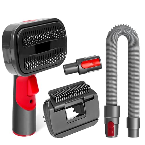 Spazzola per Cani,Peli Cane Gatto Compatibile per DysonV15 V11 V10 V8 V7,Spazzola Aspira Peli Animali Domestici con Adattatore Convertitore,1Tubo di prolunga, 2 Spazzolini,Pet Grooming Kit Ricambi