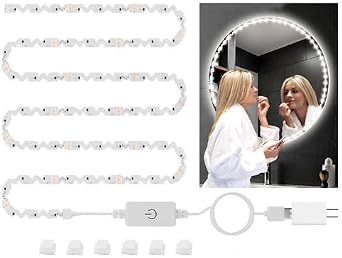 tento Makeup Mirror Lights Lumiere Pour miror 13ft/4M Bendable NO Need to Cut Vanity Lighting Cloakroom Adjustable Flexible Strip Light Table Set with Dimmer and Power Supply Mirror Not Included