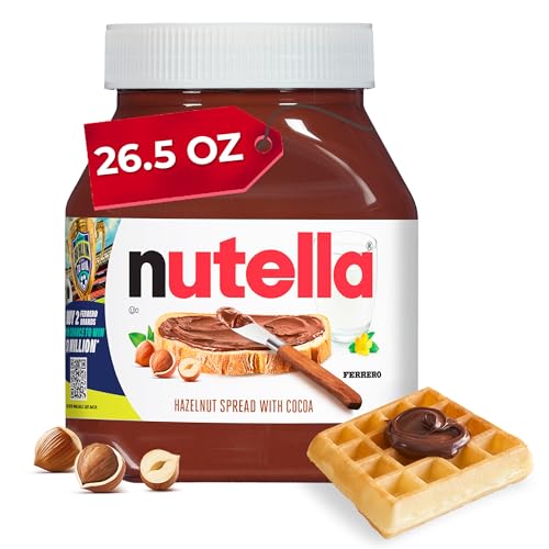 Nutella Hazelnut Spread with Cocoa, Creamy Hazelnut Spread, Breakfast Favorite, 26.5 oz Jar