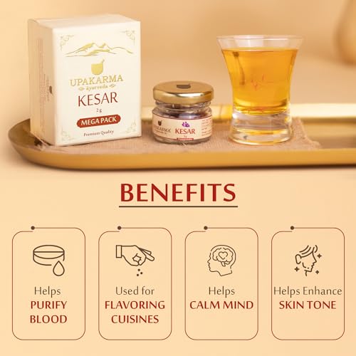 Image of UPAKARMA Original Kashmiri Kesar /Saffron | Handpicked Pure Finest Grade | 2 Gram- Pack of 1