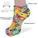 LITPUZC Women's Fashion Ankle Socks Funny Running Low Cut Socks Rainbow Checkered Plaid No Show Athletic Sock Soft Breathable Crew Sock 5 Pairs