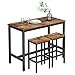 VASAGLE Bar Table Set, with 2 Bar Stools, Dining table set, Kitchen Counter with Bar Chairs, Industrial, Living Room, Party Room, Rustic Brown and Black ULBT15X