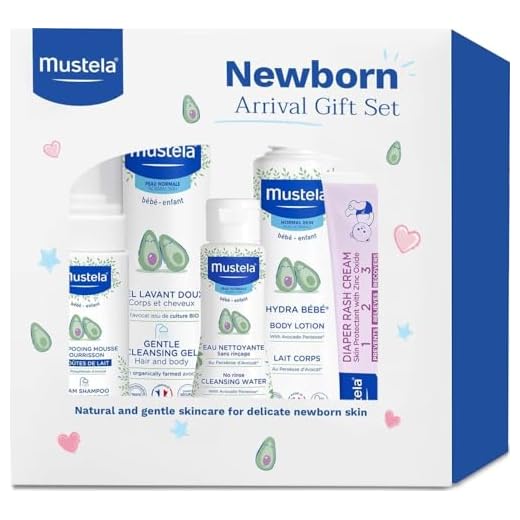 Mustela Newborn Arrival Gift Set - Baby Skincare & Bath Time Essentials - Natural & Plant Based - 5 Items Set
