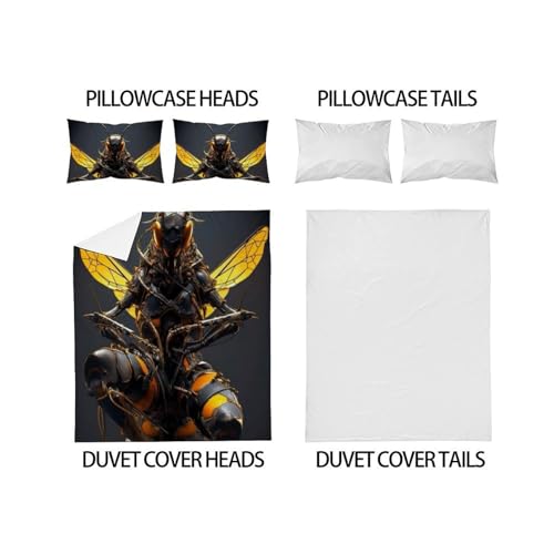 Housse de couette lit King infroissable et facile à laver pour les filles - 4