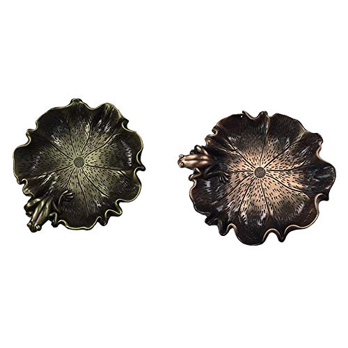 Heaven2017 Pires de chá de liga de lótus retrô bronze verde