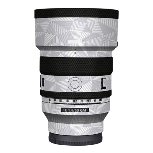 Autocollant Sony FE 50mm F1.4 GM vinyle triangle blanc