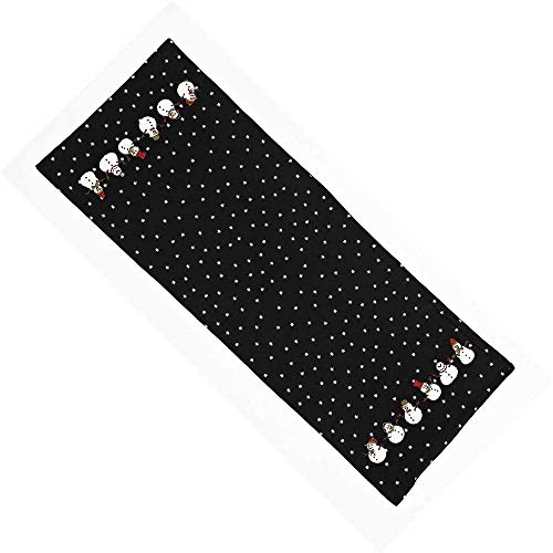 Home Collection by Raghu Black Whimsy Snowmen Table Runner, 14" x 36"