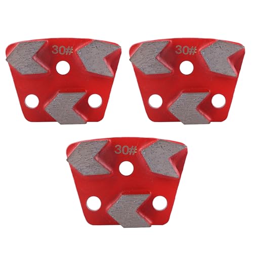 3PCS Trapezoid Grinding Disc Concrete/Cement/Paint Floor Grinding Pad Disc #30 Grit Metal Scraper for Grinder Floor Removing AdhesivesConcrete