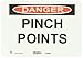 Master Lock S18450 10" Width x 7" Height Polypropylene, Black and Red on White Safety Sign, Header "Danger", Legend "Pinch Points"