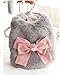 AZA Dog Princess Dresses for Small Dogs Plush Clothes Tweed Costume Detachable Bow Jacket Pet Girl Cute Thick Coat Outfits Fall Winter Costumes (S,Pink)