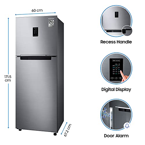 Image of Samsung 336 L 2 Star Inverter Double Door Refrigerator Appliance (RT37A4632S9 /HL, Grey, Refined Inox, Convertible 5In 1, Curd Maestro)