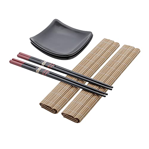 Conjunto 6 Peças para Sushi de Bambu e Cerâmica Sendai - Lyor