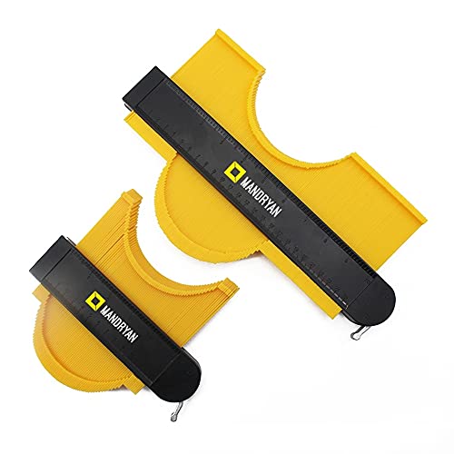 Mandryan Contour Gauge Profile Tool - 2 Pack 5" & 10" Contour Gauge Duplicator - Contour Gauge With Lock For Woodwork/Tiles - Easy To Use Professional Contour Gauge - Contour Gauge Retround