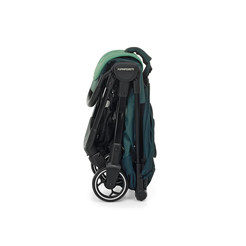 Foppapedretti Poussette légère Ciao, pour enfants 0-22 kg (0-4 ans), fermeture à 1 main, self-Standing, dossier réglable, roues amortissées, porte-objets, cadre en aluminium, vert