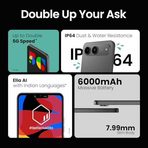Image of Tecno Spark GO 5G (Ink Black, 4GB+128GB) | Slimmest Smartphone with 6000mAh Battery | Ella AI with Indian Languages Support* | IP64 Dust and Water Resistant