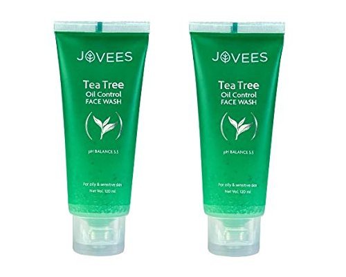 Jovees Tea Tree Oil Control Face Wash, 120 g -Pack of 2