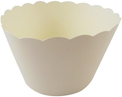 Cupcake Wrappers x 50 Per Pack, Cupcake Wrap Sleeve, Wedding, Birthday Party (Cream/Ivory)