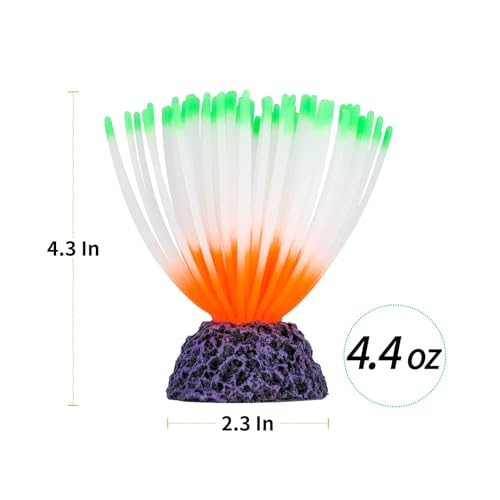 Image of Silicone Sea Urchin Glow Fish Tank Decorations, Aquarium Imitative Sea Urchin Ball Artificial Ornament with Glowing Effect for Aquarium Fish Tank Landscape Decoration (Green)