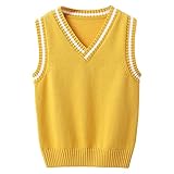 Unisex-Kinderuniform, dehnbare Strickweste, V-Ausschnitt, gestreifte, gerippte Pulloverweste für das tägliche Tragen in der Schule