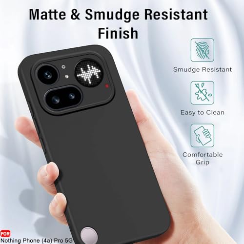 Image of TheGiftKart Liquid Silicon Back Cover Case for Nothing Phone 4a Pro 5G | Total Camera Protection | Micro-Fibre Lining Inside | Shockproof Back Cover Case for Nothing Phone 4a Pro 5G (Silicone, Black)