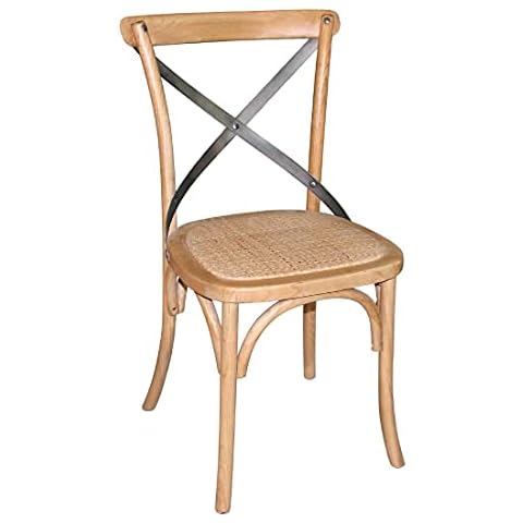 Bolero Natural Wooden Dining Chairs with Backrest Cover