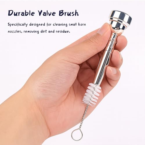 INNOVAYOU Trumpet Cleaning Kit, Clean and Care Horn, Trumpet Valve Oil Kit with Valve Oil, Slide Grease, Cork Grease, Cleaning Cloth, Mouthpiece/Valve/Bore Brushes, Polishing Cloth