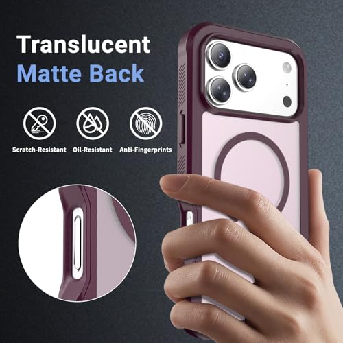 jaroco Magnetic for iPhone 17 Pro Max Case, [Compatible with MagSafe][Military Grade Drop Protection][Heavy Duty Protection][Non-Slip][Shockproof] 2-Layer Durable Bumper Phone Case 6.9''-Wine Red by jaroco - Image 4