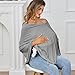 Nursing Cover for Baby Breastfeeding, Knit Breastfeeding Cover, Warm Cozy Swaddle, Breathable and Soft, Wide Neck with Stretch for Easy View (Grey)